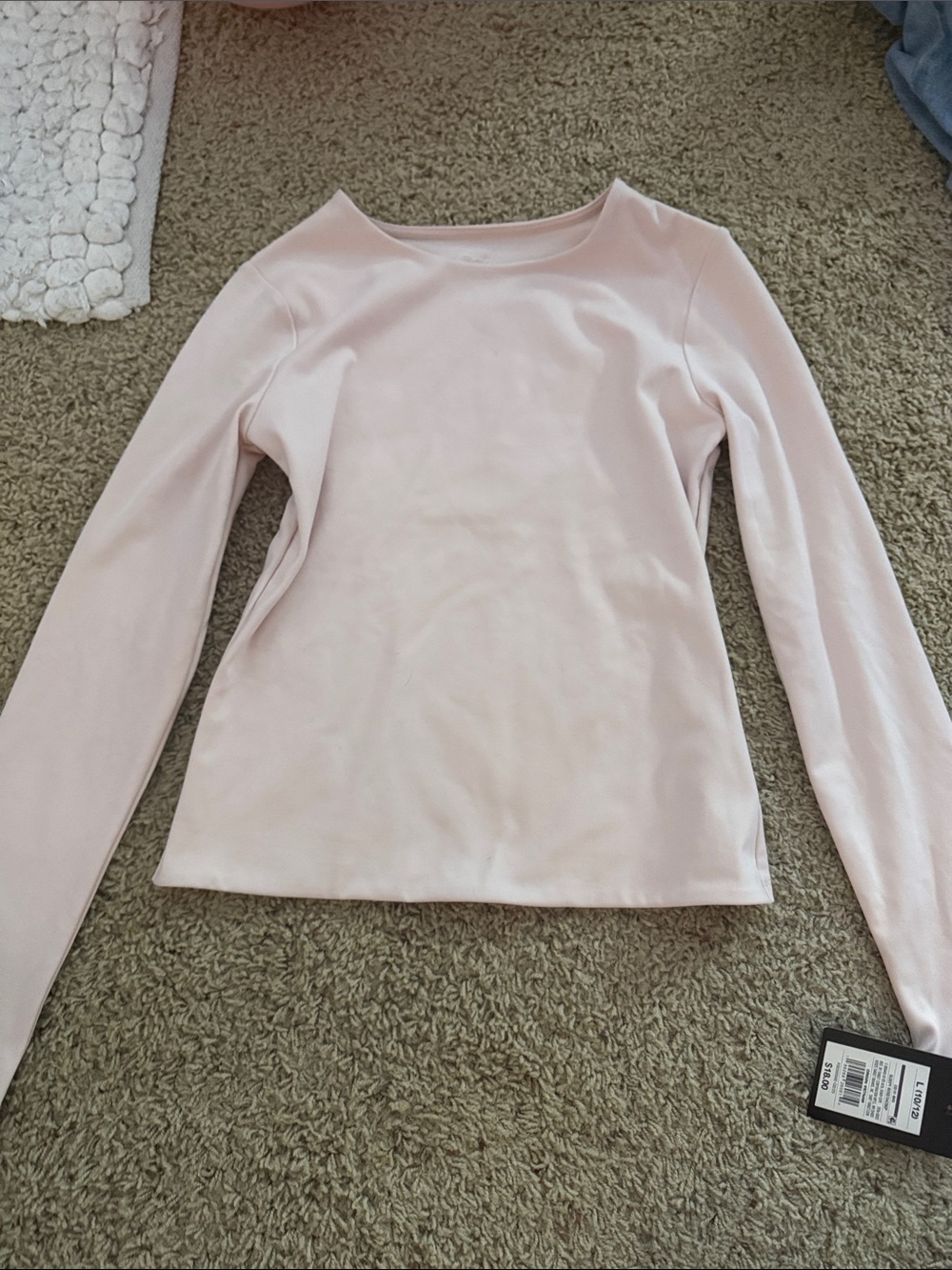 Target Girls' Light Pink Long-Sleeve Boatneck Tee
